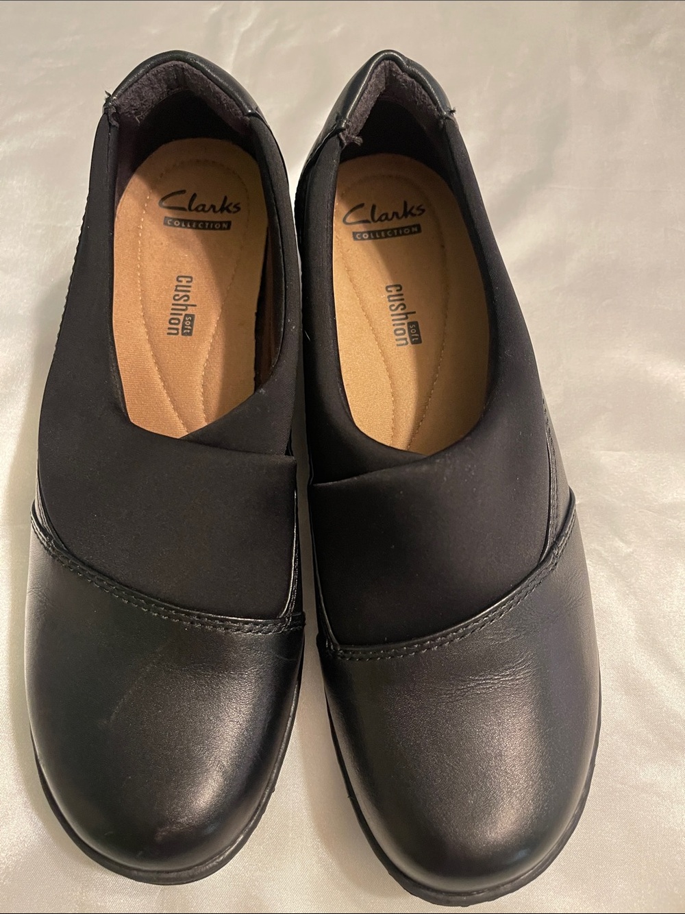 Clarks Black Leather Slip-On Comfort Loafers